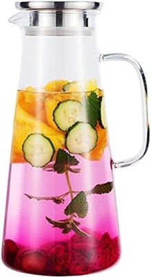 กระปุกแก้วคาราฟู พร้อมฝา กระปุกน้ําทนความร้อน 68Oz สําหรับน้ําร้อน/เย็น ชาน้ําแข็ง และน้ําผลไม้