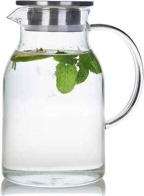 กระปุกแก้วคาราฟู พร้อมฝา กระปุกน้ําทนความร้อน 68Oz สําหรับน้ําร้อน/เย็น ชาน้ําแข็ง และน้ําผลไม้