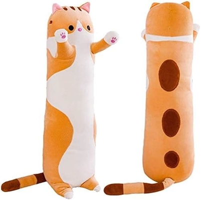 WUYU น่ารัก Plush cat doll น่ารักการ์ตูนอ่อนแอ stuffed ลูกแมวหมอนยาวโยน นอนหมอน doll ของเล่นของขวัญสําหรับเด็ก
