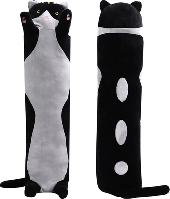 WUYU น่ารัก Plush cat doll น่ารักการ์ตูนอ่อนแอ stuffed ลูกแมวหมอนยาวโยน นอนหมอน doll ของเล่นของขวัญสําหรับเด็ก