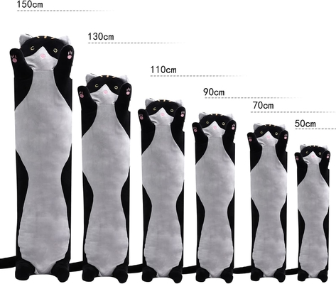 WUYU น่ารัก Plush cat doll น่ารักการ์ตูนอ่อนแอ stuffed ลูกแมวหมอนยาวโยน นอนหมอน doll ของเล่นของขวัญสําหรับเด็ก
