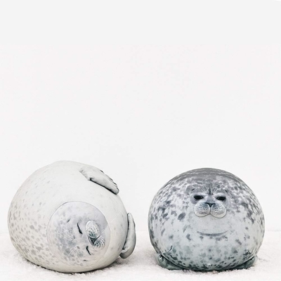 MerryXD Chubby Blob Seal Pillow, stuffed Cotton Plush Animal Toy Cute Ocean Medium ((17.6 นิ้ว