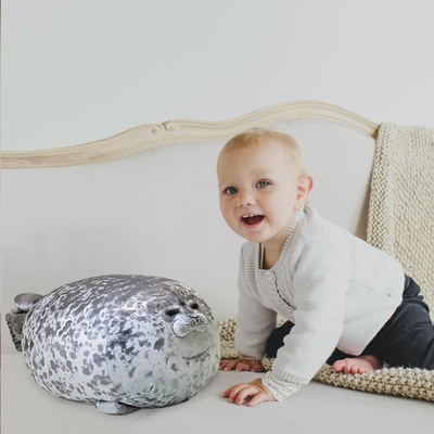 MerryXD Chubby Blob Seal Pillow, stuffed Cotton Plush Animal Toy Cute Ocean Medium ((17.6 นิ้ว