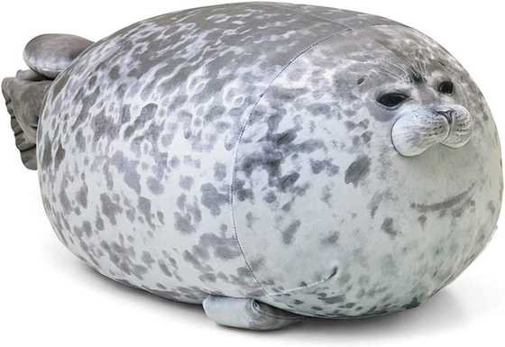 MerryXD Chubby Blob Seal Pillow, stuffed Cotton Plush Animal Toy Cute Ocean Medium ((17.6 นิ้ว