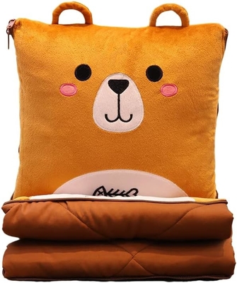 ผ้าห่มและหมอนเดินทาง - Premium Soft 2 in 1 ผ้าห่มเครื่องบิน พร้อมหมอนกระเป๋าอ่อน