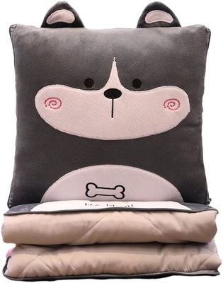 ผ้าห่มและหมอนเดินทาง - Premium Soft 2 in 1 ผ้าห่มเครื่องบิน พร้อมหมอนกระเป๋าอ่อน