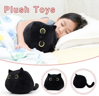 ตุ๊กตาแมวสีดํา: หมอนสัตว์ที่อ่อนโยน, เติม, การตกแต่งโซฟาเด็ก, การออกแบบรูปแมว