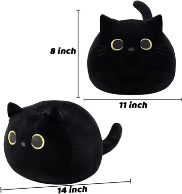 ตุ๊กตาแมวสีดํา: หมอนสัตว์ที่อ่อนโยน, เติม, การตกแต่งโซฟาเด็ก, การออกแบบรูปแมว