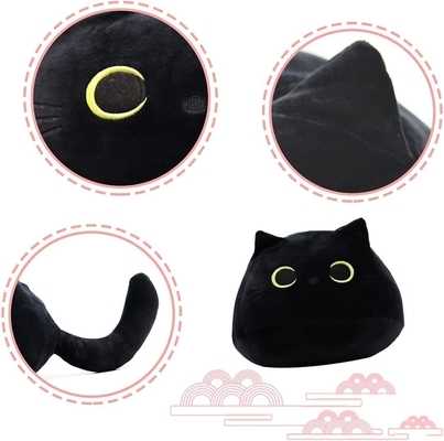 ตุ๊กตาแมวสีดํา: หมอนสัตว์ที่อ่อนโยน, เติม, การตกแต่งโซฟาเด็ก, การออกแบบรูปแมว