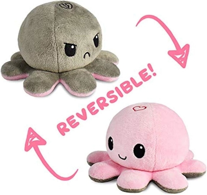 TeeTurtle - The Original Reversible Octopus Plushie - รัก + ความเกลียดชัง - สัตว์ที่เต็มไปด้วยสัญชาตญาณที่น่ารัก