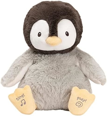 GUND Baby Animated Flappy The Elephant Plush, เพลงสัตว์ที่เต็มไปด้วยของเล่นสําหรับเด็กอายุ 0 ปีขึ้นไป สีเทา 12 นิ้ว