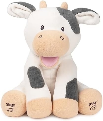 GUND Baby Animated Flappy The Elephant Plush, เพลงสัตว์ที่เต็มไปด้วยของเล่นสําหรับเด็กอายุ 0 ปีขึ้นไป สีเทา 12 นิ้ว