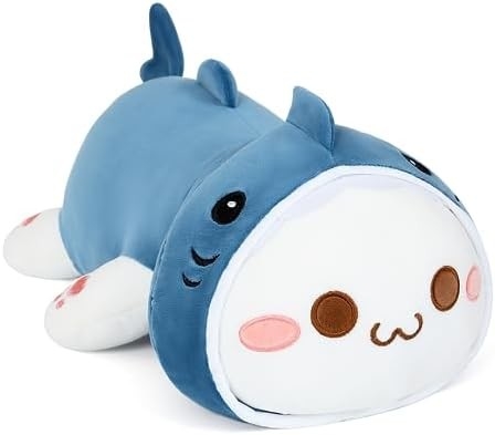 Onsoyours Cute Kitten Plush Toy 25.5&quot; stuffed Animal Pet Kitty Soft Anime Cat Large Plush Pillow for Kids (สีขาว A, 25.5