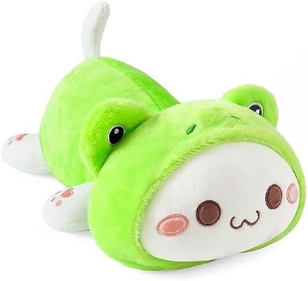 Onsoyours Cute Kitten Plush Toy 25.5&quot; stuffed Animal Pet Kitty Soft Anime Cat Large Plush Pillow for Kids (สีขาว A, 25.5
