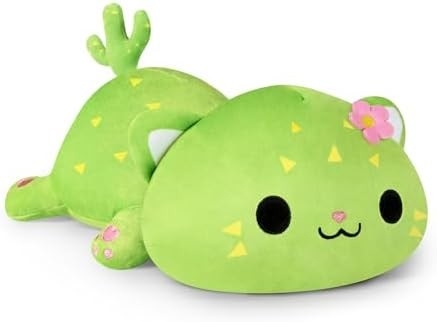 Onsoyours Cute Kitten Plush Toy 25.5&quot; stuffed Animal Pet Kitty Soft Anime Cat Large Plush Pillow for Kids (สีขาว A, 25.5