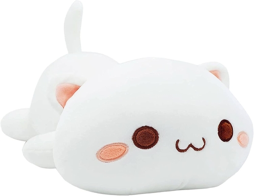 Onsoyours Cute Kitten Plush Toy 25.5&quot; stuffed Animal Pet Kitty Soft Anime Cat Large Plush Pillow for Kids (สีขาว A, 25.5