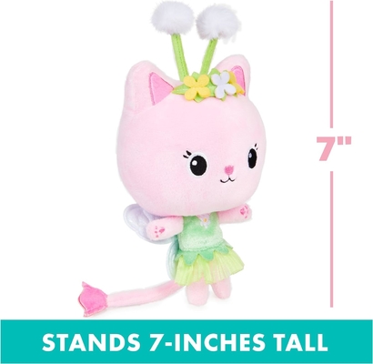Gabby's Dollhouse, 7 นิ้ว Kitty Fairy Purr-ific ของเล่น Plush, ของเล่นเด็กสําหรับอายุ 3 ปีขึ้นไป