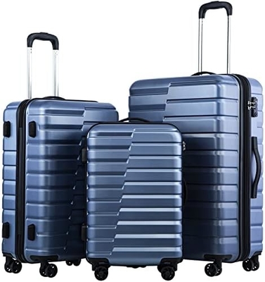 กระเป๋าเดินทาง PC ABS TSA กระเป๋าเดินทาง 3 ชิ้น Set Lock Spinner Carry on (Teal blue)
