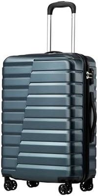 กระเป๋าเดินทาง PC ABS TSA กระเป๋าเดินทาง 3 ชิ้น Set Lock Spinner Carry on (Teal blue)