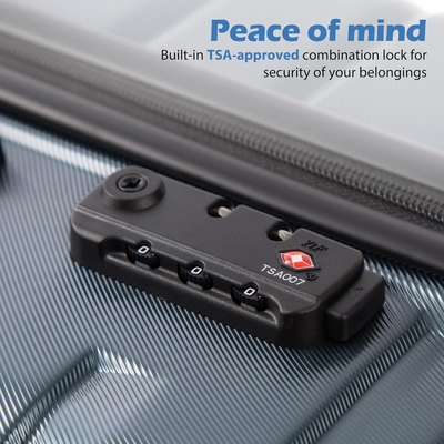 กระเป๋าเดินทาง PC ABS TSA กระเป๋าเดินทาง 3 ชิ้น Set Lock Spinner Carry on (Teal blue)