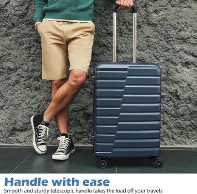 กระเป๋าเดินทาง PC ABS TSA กระเป๋าเดินทาง 3 ชิ้น Set Lock Spinner Carry on (Teal blue)