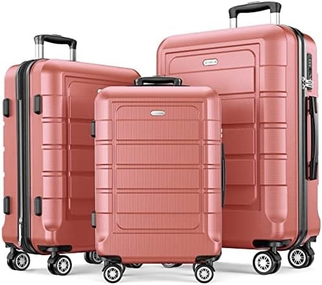 ชุดกระเป๋าเดินทาง ขยายได้ PC+ABS กระเป๋าเดินทางทนทาน ล้อสอง TSA Lock 3pcs ไวน์แดง