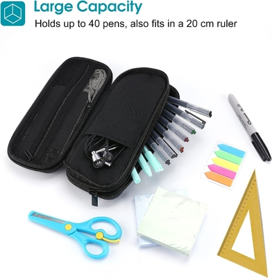ProCase Pen Pencil Case, 2 ชั้น EVA Zipper Pencil Box กระเป๋าสตางค์ความจุขนาดใหญ่ เครื่องจัดเก็บเครื่องเขียนสําหรับโรงเรียน