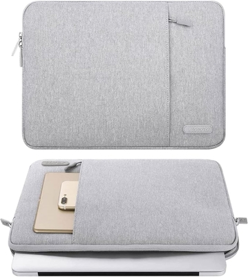 กระเป๋าสะพายคอมพิวเตอร์เน็ตป็อตตั๋ว ที่เข้ากันได้กับ MacBook Air 13 M3 A3113 M2 /Pro 13 M2 M1,พอลิเอสเตอร์ กระเป๋าตั้งด้วยกระเป๋า สีเทา