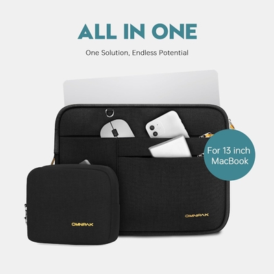เหมาะสําหรับ,MacBook Pro 13-14 นิ้ว, กระเป๋าสะพายคอมพิวเตอร์พีทีเอ็มรีไซเคิลกับมือถือและกระเป๋าอุปกรณ์เสริม