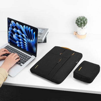 เหมาะสําหรับ,MacBook Pro 13-14 นิ้ว, กระเป๋าสะพายคอมพิวเตอร์พีทีเอ็มรีไซเคิลกับมือถือและกระเป๋าอุปกรณ์เสริม