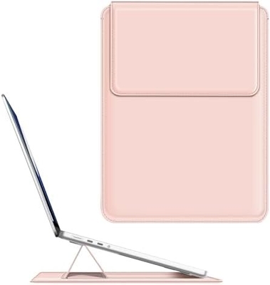 กล่องคอมพิวเตอร์แล็ปท็อป MacBook Air 13.6M3 M2 A3113 A2681/MacBook Pro 14 A2992-PU ผ้าห่มกระเป๋าบางมีฟังก์ชันยืน สีน้ําตาล
