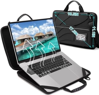 BUG 14.2-15.6 นิ้ว Laptop Case หนังแข็ง กระเป๋าปกป้อง Laptop การดําเนินงาน Case กับยืนสําหรับการระบายความร้อน