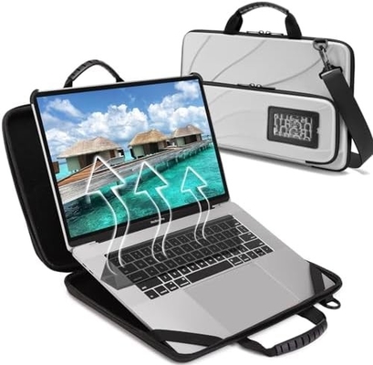 BUG 14.2-15.6 นิ้ว Laptop Case หนังแข็ง กระเป๋าปกป้อง Laptop การดําเนินงาน Case กับยืนสําหรับการระบายความร้อน