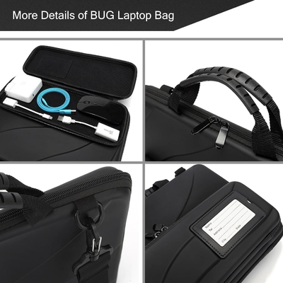 BUG 14.2-15.6 นิ้ว Laptop Case หนังแข็ง กระเป๋าปกป้อง Laptop การดําเนินงาน Case กับยืนสําหรับการระบายความร้อน