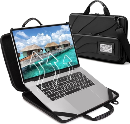 BUG 14.2-15.6 นิ้ว Laptop Case หนังแข็ง กระเป๋าปกป้อง Laptop การดําเนินงาน Case กับยืนสําหรับการระบายความร้อน