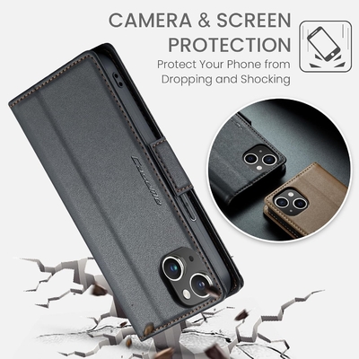 QLTYPRI Wallet Cover สําหรับ iPhone 13/14 ตัวถือสล็อตบัตรเครดิต [ปิด RFID] เพื่อป้องกันกระแทกของชุดโทรศัพท์
