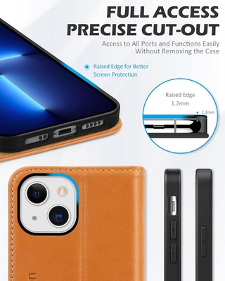 เคสพับกระเป๋าสตางค์หนัง ปิดแม่เหล็ก RFID ปิดสล็อตการ์ด