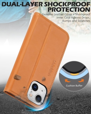 เคสพับกระเป๋าสตางค์หนัง ปิดแม่เหล็ก RFID ปิดสล็อตการ์ด