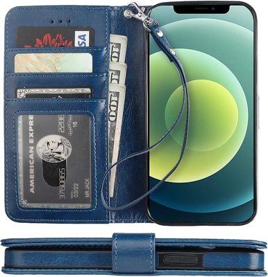 เหมาะกับ iPhone 12/Pro กระเป๋าเป้กระเป๋าเป้กระเป๋าถือบัตร PU สแตนด์หนังกันกระแทกสายแขน clamshell 6.1 นิ้ว