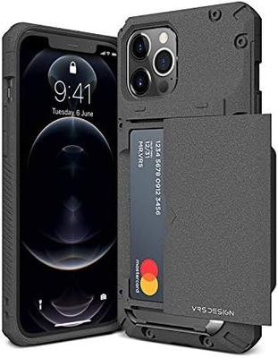 สําหรับ iPhone 12 Pro Max พร้อม [4 บัตร]กระเป๋าสตางค์สล็อตบัตรเครดิตชั้นสูงสําหรับ iPhone 12 Pro Max 6.7 นิ้ว