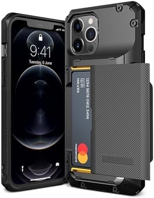 สําหรับ iPhone 12 Pro Max พร้อม [4 บัตร]กระเป๋าสตางค์สล็อตบัตรเครดิตชั้นสูงสําหรับ iPhone 12 Pro Max 6.7 นิ้ว