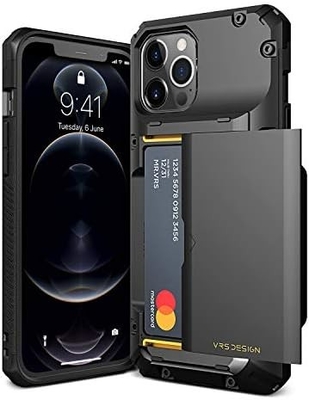 สําหรับ iPhone 12 Pro Max พร้อม [4 บัตร]กระเป๋าสตางค์สล็อตบัตรเครดิตชั้นสูงสําหรับ iPhone 12 Pro Max 6.7 นิ้ว