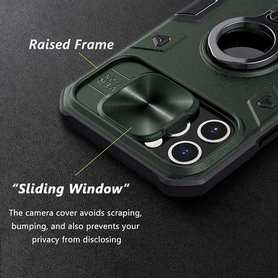iPhone 12 Pro Max Case พร้อมครอบกล้องและกิ๊กสแตนด์
