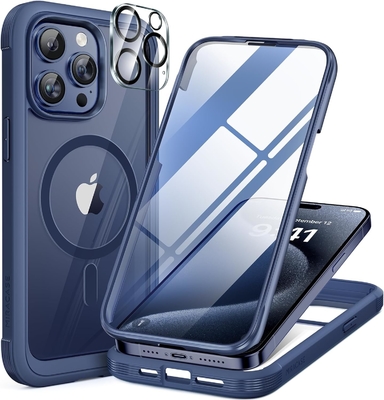 แม็กเนติกสําหรับ iPhone 12 Pro Max Case ครบร่างกาย รวมกันจอกระจกและกันกล้อง