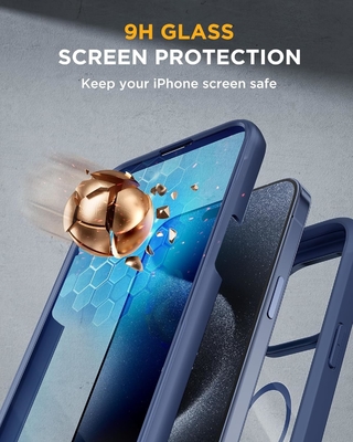 แม็กเนติกสําหรับ iPhone 12 Pro Max Case ครบร่างกาย รวมกันจอกระจกและกันกล้อง