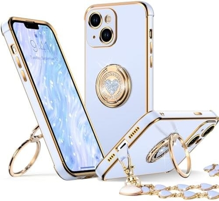 iPhone 12 Pro Max Case พร้อมสแตนด์ เคสโทรศัพท์ พร้อมคิกสแตนด์วงจรคู่ ผู้หญิง ผู้หญิง Bling เคสคุ้มกันหรูหู