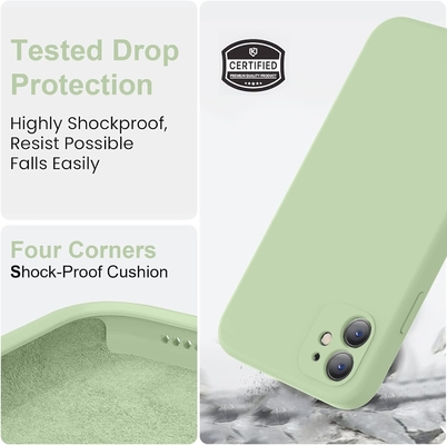 รองรับกับ iPhone 11 Case, ซิลิโคนเหลวที่ปรับปรุงขึ้นกับ [ขอบสี่เหลี่ยม] [ผนังไมโครไฟเบอร์อ่อนแอต่อต้านรอยขีดข่วน]