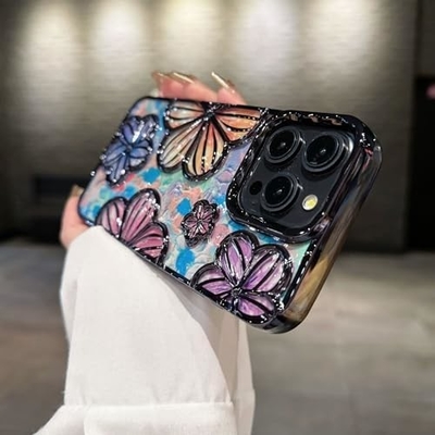iPhone 12 Pro Max Case 6.7 นิ้ว กระเป๋าโทรศัพท์ดอกไม้ 3D ชัดเจนสําหรับผู้หญิง เด็กหญิง