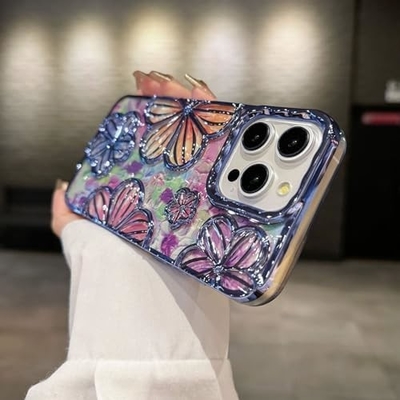 iPhone 12 Pro Max Case 6.7 นิ้ว กระเป๋าโทรศัพท์ดอกไม้ 3D ชัดเจนสําหรับผู้หญิง เด็กหญิง