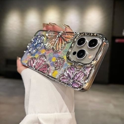 iPhone 12 Pro Max Case 6.7 นิ้ว กระเป๋าโทรศัพท์ดอกไม้ 3D ชัดเจนสําหรับผู้หญิง เด็กหญิง